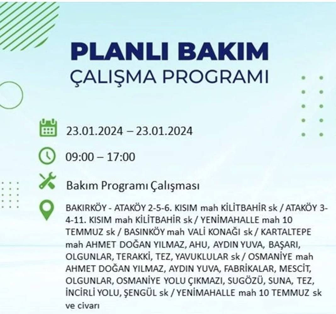 İstanbul karanlığa gömülecek! 22 ilçede saatlerce elektrik gelmeyecek! Hangi ilçelerde elektrik kesintisi var? 15